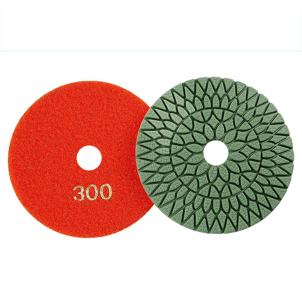 8-TEILIGES Set 4-Zoll Diamant Polierpads – Körnung #50-#3000 Nass/Trocken für Granit, Marmor, Beton & Stein, Polieren mit Nassschleifer