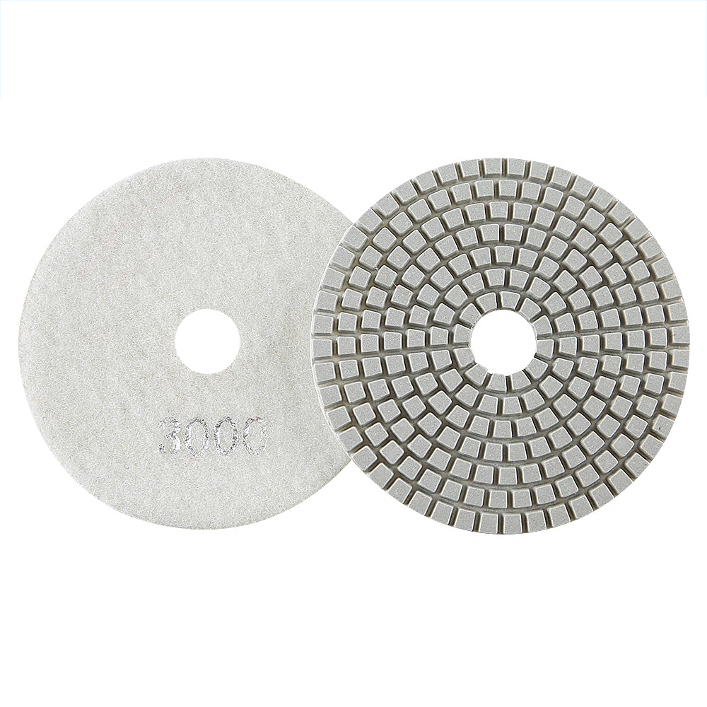 11PCS/set 4" Wet Diamond Polishing Pads Set - #50-#3000 Grit for Granite, Concrete, Marble & Stone, Grinder Backing Pad Kit for Pilish Wet Grinding