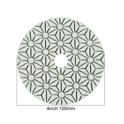4PCS 100mm (4") Diamond Polishing Pads - Wet Use for Marble, Quartz & Granite - 3-Step Grinding/Polishing Kit for Angle Grinders