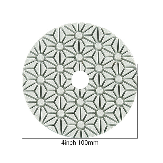 4PCS 100mm (4") Diamond Polishing Pads - Wet Use for Marble, Quartz & Granite - 3-Step Grinding/Polishing Kit for Angle Grinders