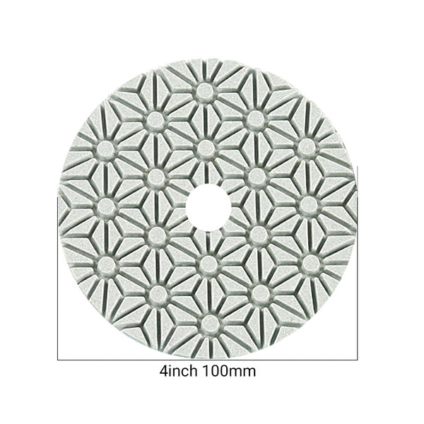 4PCS 100mm (4") Diamond Polishing Pads - Wet Use for Marble, Quartz & Granite - 3-Step Grinding/Polishing Kit for Angle Grinders