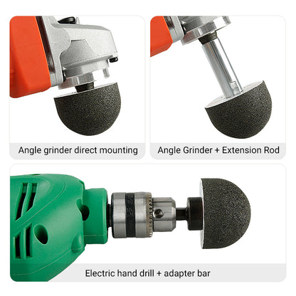 4PCS/Set Mushroom Head Diamond Grinding Set - CurvedInternal Polishing Tools for Marble, Cobblestone & StonePlanters-Concave Grinder Kit for Stone Hollowing &Detailing