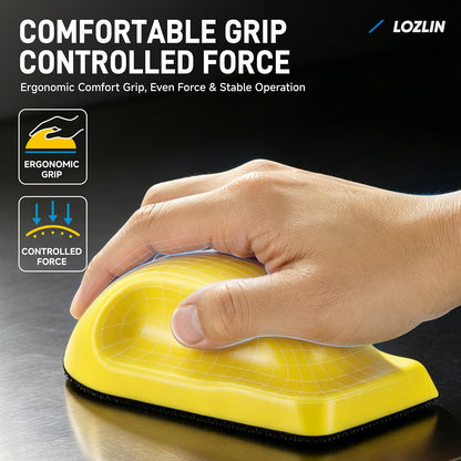 LOZLIN Mini Detail Hand Sander, 5-Piece/21 Piece Sanding Block Kit Sandpaper Refill Pack, 80/160/320/600 Grit Hook and Loop Abrasive Pads for Wood, Metal, Furniture, Crafts and Tight Spaces