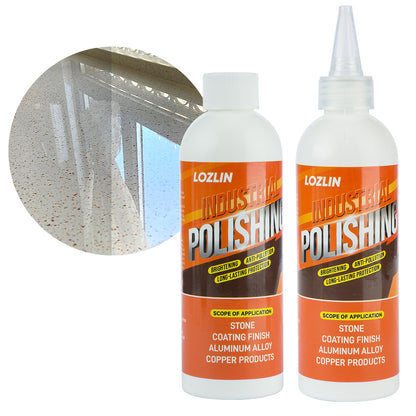 LOZLIN 3-in-1 Industrial Polishing Compound - Professional Metal & Stone Polisher, Cleaner, and Conditioner - Multi-Surface Scratch Remover & Shine Restorer for Aluminum, Copper, Car Paint, and Furniture