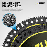 LOZLIN 3Pcs 4.5" 115mm Industrial Diamond Cutting Blade, Multi-Purpose for Steel Roof Sheets, PVC Pipes & Stone