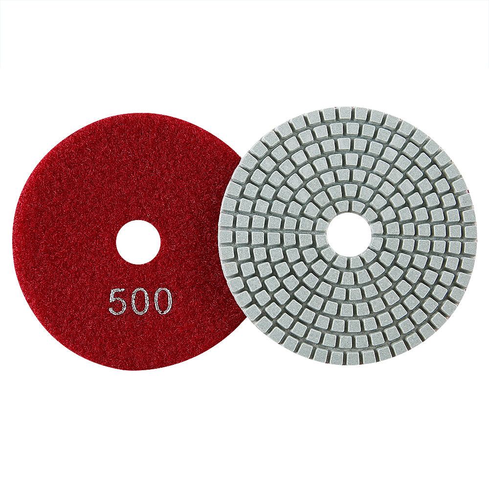11PCS/set 4" Wet Diamond Polishing Pads Set - #50-#3000 Grit for Granite, Concrete, Marble & Stone, Grinder Backing Pad Kit for Pilish Wet Grinding