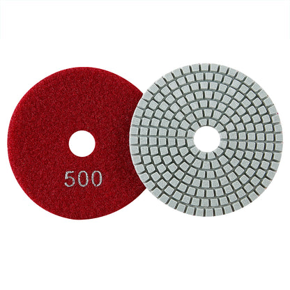 11PCS/set 4" Wet Diamond Polishing Pads Set - #50-#3000 Grit for Granite, Concrete, Marble & Stone, Grinder Backing Pad Kit for Pilish Wet Grinding