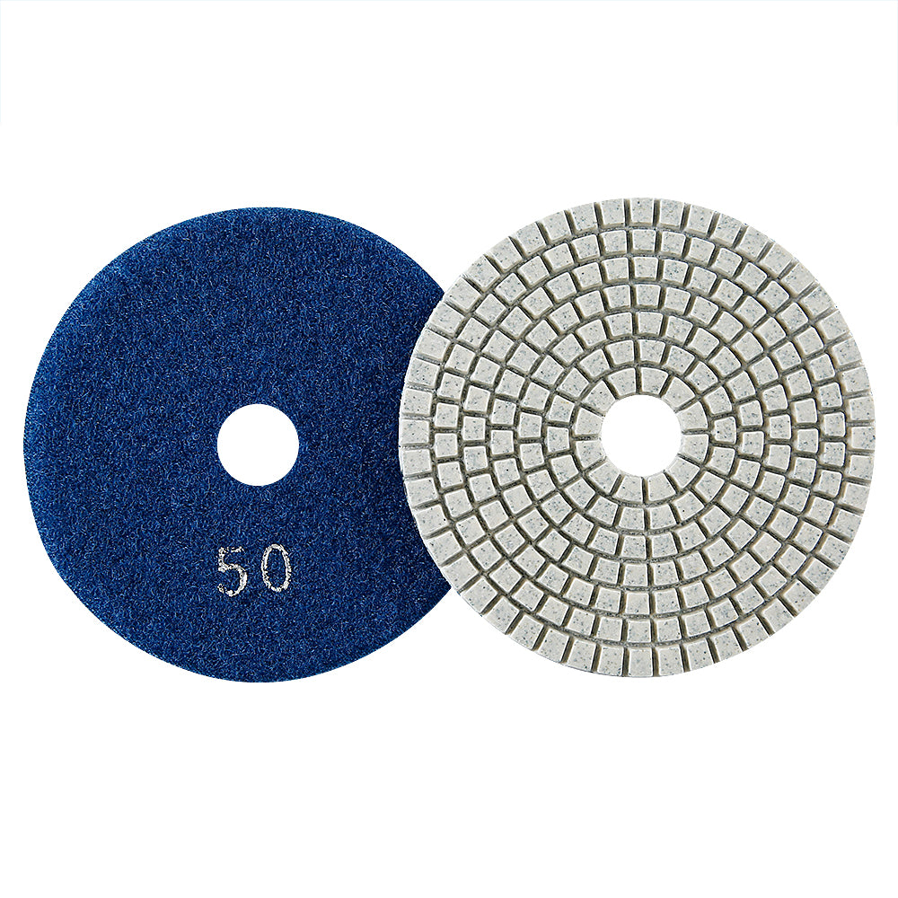 11PCS/set 4" Wet Diamond Polishing Pads Set - #50-#3000 Grit for Granite, Concrete, Marble & Stone, Grinder Backing Pad Kit for Pilish Wet Grinding