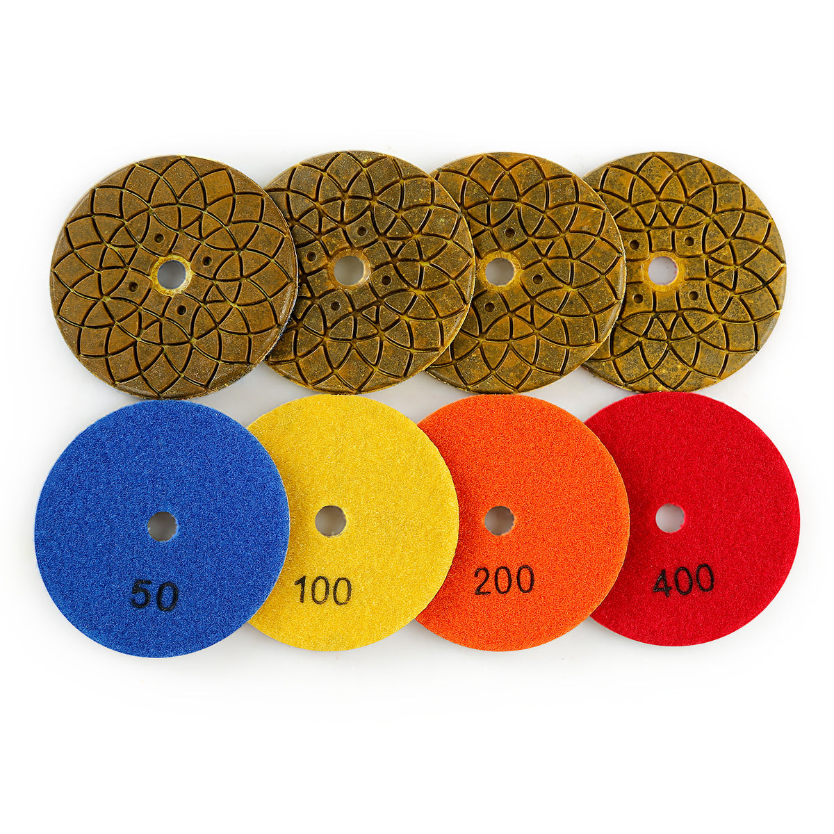 5-teiliges 100-mm-(4-Zoll)-Diamant-Schleifscheiben-Set – für Granit, Marmor und Beton – Winkelschleifer-Schleifscheibe zum Trimmen, Grobschleifen und Nivellieren von Oberflächen