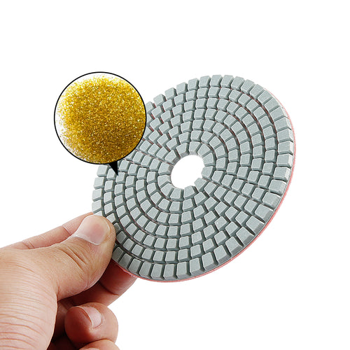 11-teiliges Set 4" Nass-Diamantpolierpads - Körnung #50-#3000 für Granit, Beton, Marmor & Stein, Schleifpad-Kit für Nassschliff