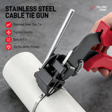 Stainless Steel Cable Tie Pliers, Self-Locking Cable Bundling Gun, Metal Shears for Packaging & Cable Bundling