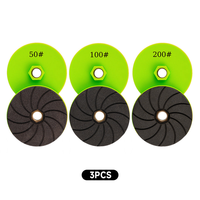 LOZLIN 3PCS 4" Diamond Grinding Wheels – Professional Chamfering, Edge Shaping & Polishing Tool for Tile, Marble, and Granite for Angle Grinder