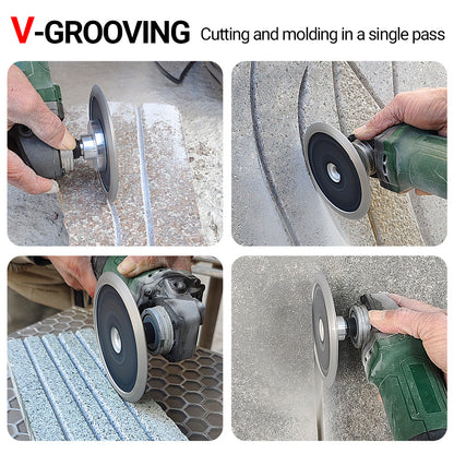 4.5" (115mm) V-Shaped Diamond Saw Blade - Duty Concrete Grooving & Stone Wall Cutting - 5/8-11 Angle Grinder Blades for Floor Repair & Renovation