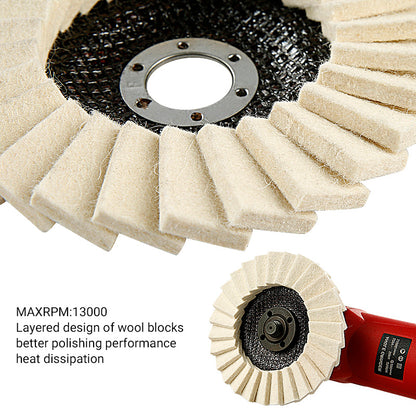 3/5pcs 5“ Wool blinds, suitable for tiles, glass, metal, scratch repair, car paint polishing, etc,  can be thrown out of the mirror effect
