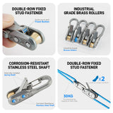LOZLIN 8-teiliges Outdoor-Ausrüstungs-Lanyard-Set mit Etui, einziehbare Sicherheitsleinen für Camping, Wandern, Rucksäcke und Zelte, Anti-Verlust Spiral-Kabel-Kit, Reise-Zubehör