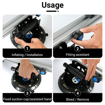 Heavy-Duty Slab Suction-Cup Tool for Lifting Up to 265 lbs - Large Lifting Tool for Porcelain Tile, Glass, and Stone Installation and Transport with Suction-Cup Attachment