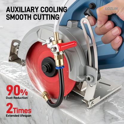 Water Inlet Nozzle for Angle Grinders; Water-Cooled Cutting Accessory; Dust Control and Cooling Spray Fitting for Stone Cutting