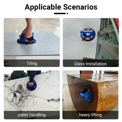 8Inch Double-Thickness Heavy Duty Vacuum Suction Cups - 510lbs/230kg Lift Capacity for Glass, Granite, Quartz & Tile - Lifter with Anti-Slip Grip