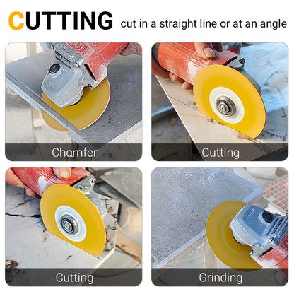 4.5"(115 mm) Diamond Grinding Pads 22.23 mm - Flat/45° Chamfering/Sanding Discs for Tile, Ceramic, Marble, Stone - Extra Wide Cutting Pads for Angle Grinder Tools