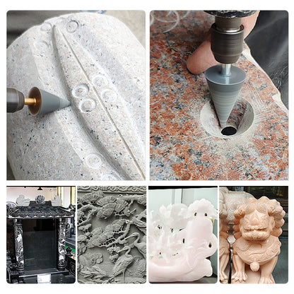 7PCS Diamond Resin Grinding Rods - Micro Grinding Tips for Stone Reliefs & Tight Corners Straight Grinder Tools for Marble/Granite Detailing