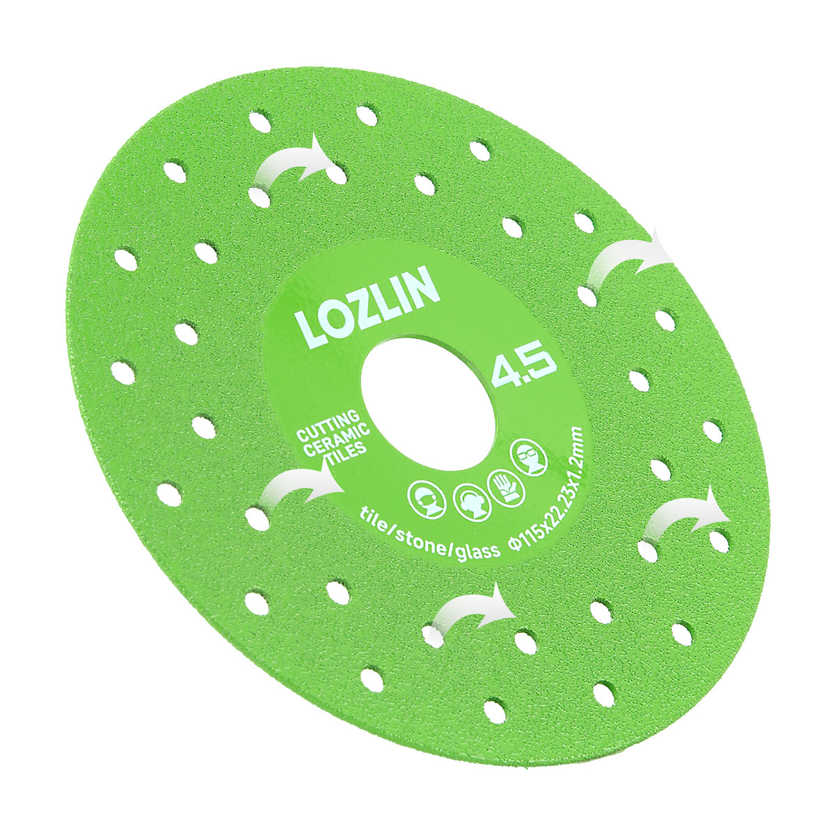 LOZLIN 3Pcs 115mm Diamond Saw Blades, for Glass, Marble, Ceramic Tile, Jade and Crystal Grinding & Cutting