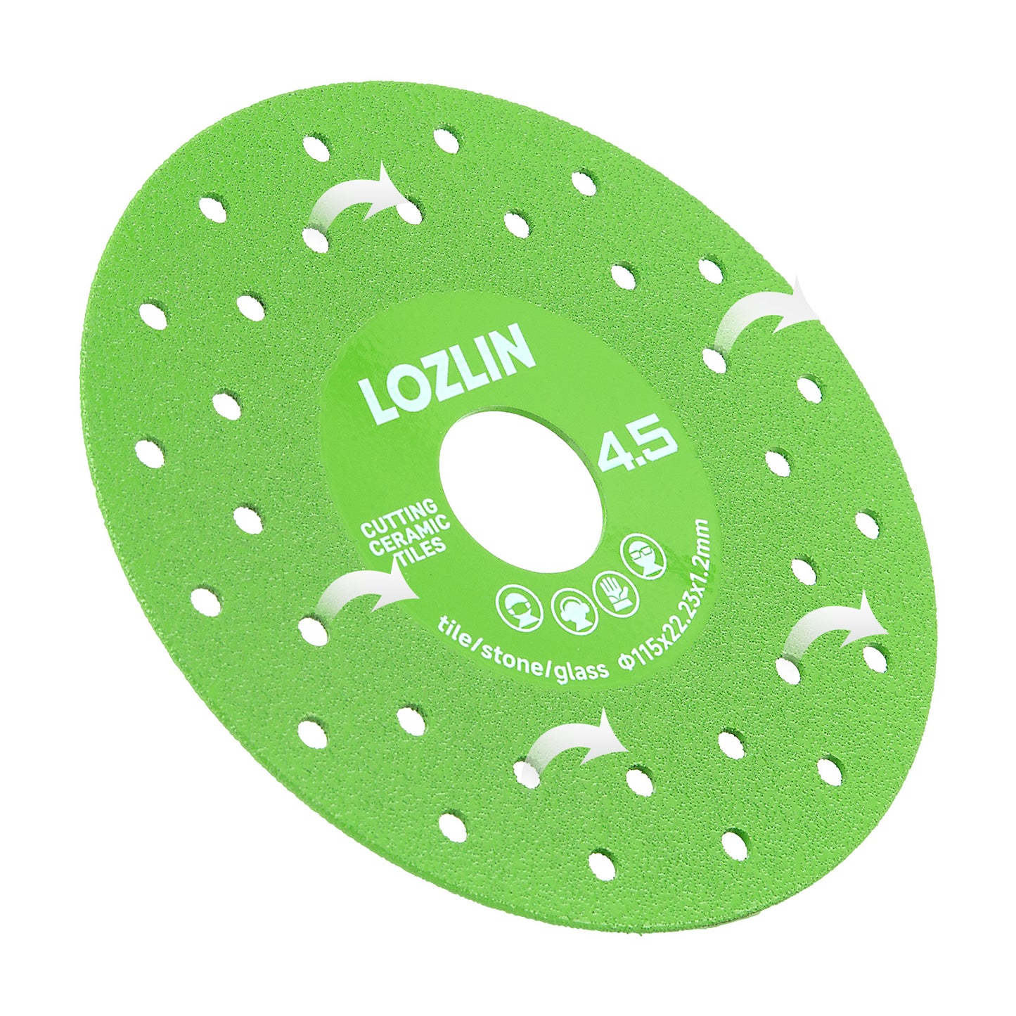 LOZLIN 115mm Diamond saw blades for cutting and grinding tile and marble, 45 degree chamfered diamond saw blades