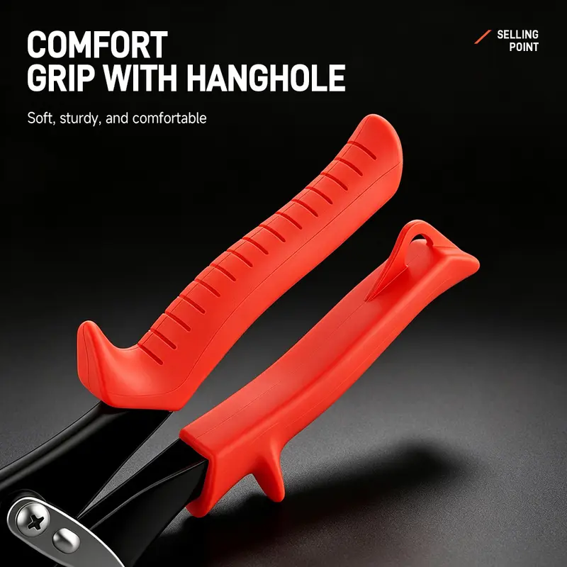 1/2PCS 10 Inch Offset Eccentric Tin Snips, Heavy Duty CR-V Forged Steel Compound Action Hand Shears, Dual Direction Left & Right Cuts, Drywall & HVAC Construction Cutting Tool