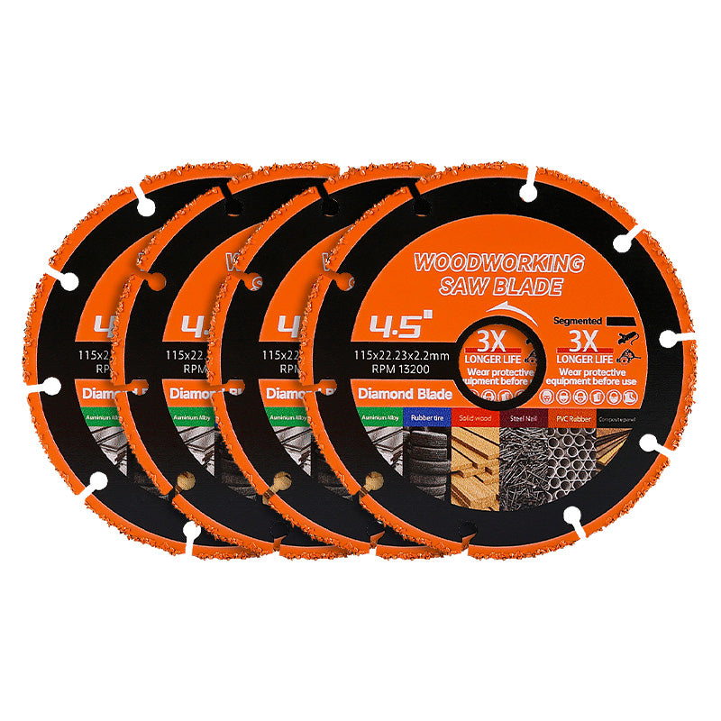 2PCS/5PCS 4.5" Carbide Saw Blades - Cut Wood w/Nails & Metal, Anti-Kickback Design - Angle Grinder Blades for Safe & Fast Cutting (115mm)