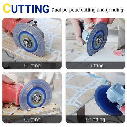 LOZLIN 115mm (4.5") Mesh Turbo Diamond Cutting Blades - Dry Ultra Thin for Rock Slabs, Ceramic & Marble - Angle Grinder Blades for Cutting, Grinding & Sanding
