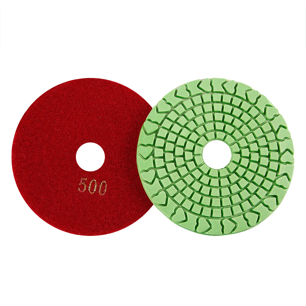 8-teiliges Set 4-Zoll Nass-Diamantpads – Körnung 50# bis 3000# für Granit/Beton/Marmor, Nassschleif- und Polierset