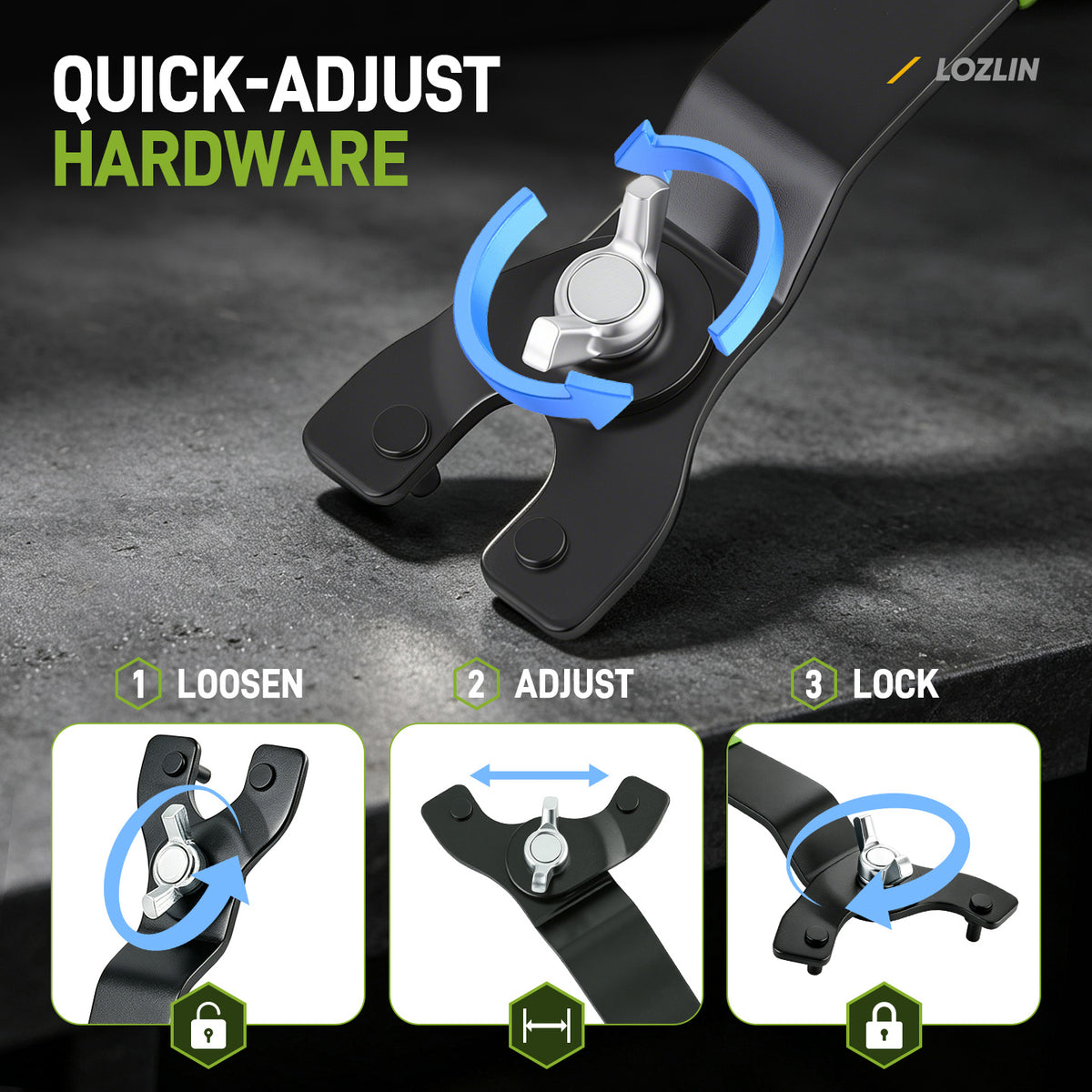 1Pcs Universal Angle Grinder Wrench, 0.39–1.81 Inch Adjustable Flange Lock Nut Disassembly Tool