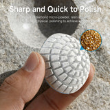 8-teiliges Set 2 Zoll gebogene Polierpads für geformte Steine ​​– Diamant-Polierscheiben-Set für konkave Oberflächen mit 6 Körnungen, Winkelschleifer-montiertes Zubehör für gebogene Kanten aus Granit/Marmor/Keramik
