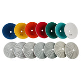 8PCS 4" 100mm Diamond Convex Polishing Pads, Bowl Arc Stone Grinding Polishing Discs with Backer Pad for Marble Granite Countertop