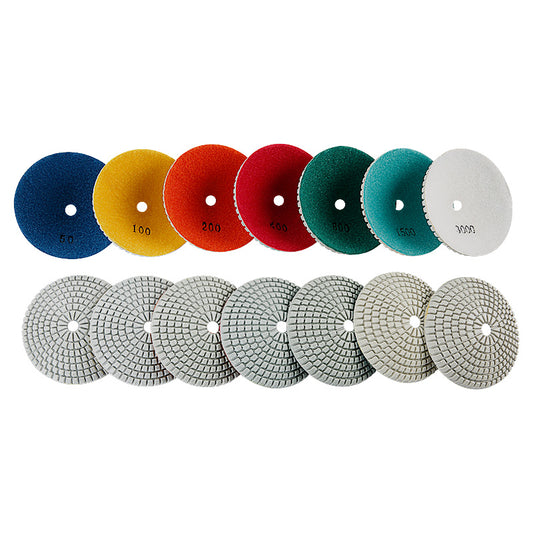 8PCS 4"(100MM) Diamond Convex Polishing Pads - Bowl Arc Design for Marble, Granite & Stone Grinding/Polishing w/ Backer Pad - Angle Grinder Tools for Countertop & Masonry