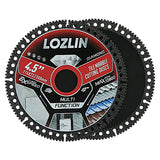 LOZLIN 4,5 Zoll (115 mm) Diamant-Fliesenschneideblätter – ultradünne Trockentrennscheibe für Keramik, Marmor, Granit – Winkelschleiferblätter und langlebig für Mauerwerk/Bau