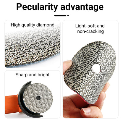 5PCS 4Inch (100mm) Electroplated Diamond Grinding Blades - Edge Chamfering & Grinding for Tile, Marble, Quartz & Wood - Angle Grinder Sanding Discs Kit