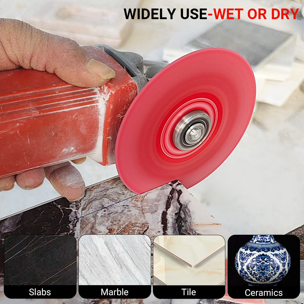 LOZLIN 4.5"/115mm Diamond Saw Blades 22.23 - for Cutting, Grinding & 45° Chamfering Tile/Marble - Extra-Wide Fine Sanding Discs for Stone Grinding