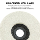 LOZLIN 5" Wool Polishing Wheel | Angle Grinder Buffing Disc for Metal & Glass, 1/3PCS Options