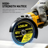 LOZLIN 3Pcs 4.5" 115mm Industrial Diamond Cutting Blade, Multi-Purpose for Steel Roof Sheets, PVC Pipes & Stone