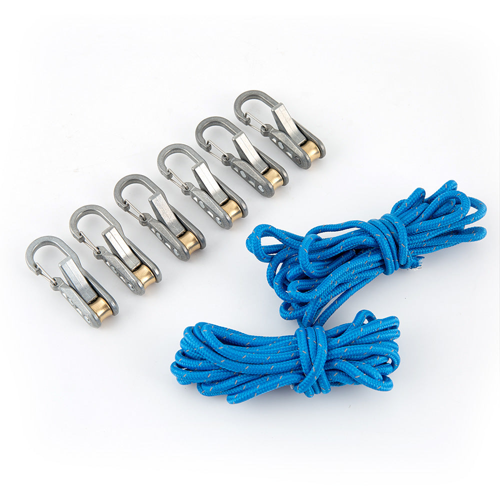 LOZLIN 8-teiliges Outdoor-Ausrüstungs-Lanyard-Set mit Etui, einziehbare Sicherheitsleinen für Camping, Wandern, Rucksäcke und Zelte, Anti-Verlust Spiral-Kabel-Kit, Reise-Zubehör