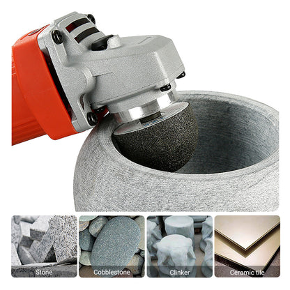4PCS/Set Mushroom Head Diamond Grinding Set - CurvedInternal Polishing Tools for Marble, Cobblestone & StonePlanters-Concave Grinder Kit for Stone Hollowing &Detailing