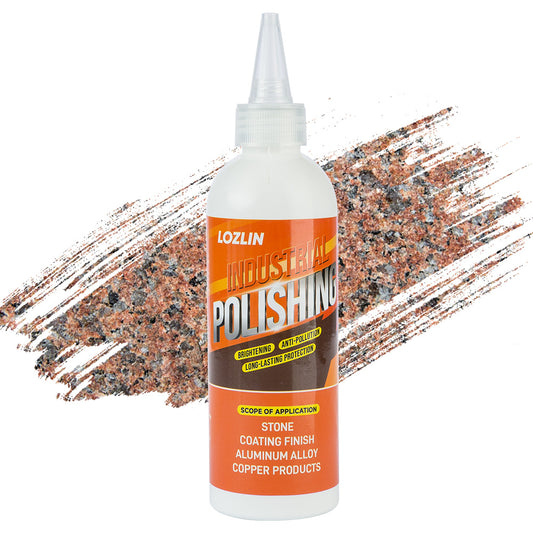 LOZLIN 3-in-1 Industrial Polishing Compound - Professional Metal & Stone Polisher, Cleaner, and Conditioner - Multi-Surface Scratch Remover & Shine Restorer for Aluminum, Copper, Car Paint, and Furniture
