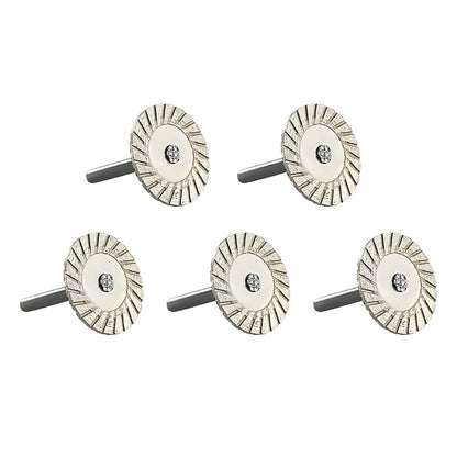 5PCS 1.5" (40mm) Diamond Stone Carving Blades - Serrated Edge for Engraving/Cutting Marble, Granite & Tile - Rotary Tool Saw Blades with Handle