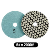 8 Stk. 4" Trockene Diamantpolierpads-Kit – Körnung 50#-3000# für Granit/Marmorstein, Winkelschleifer-Polierscheiben