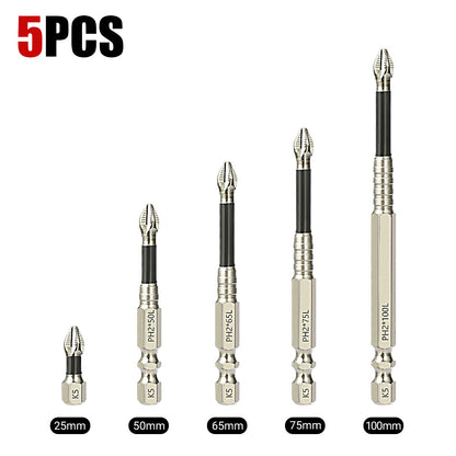 K5 Impact-Resistant and Non-Slip Bit,Impact Driver Bit Set,Titanium Alloy Impact Non-Slip Cross Head,High Magnetic Screwdriver Drill Bit