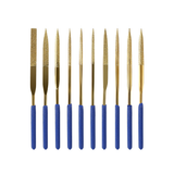 10-piece file set for polishing and grinding metal, wood, glass, and jewelry