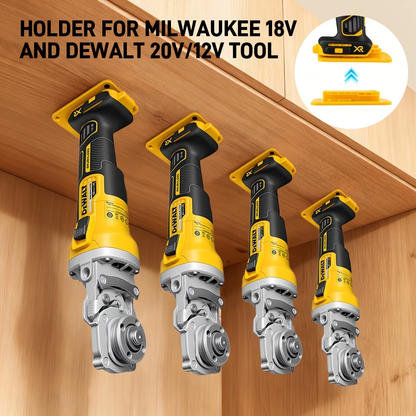 10Pcs Wall Mount Tool Holder Bracket, Red for Milwaukee M18, Yellow for Dewalt 20V Max, Heavy Duty ABS Drill Hanger with Mounting Screws, Easy Installation