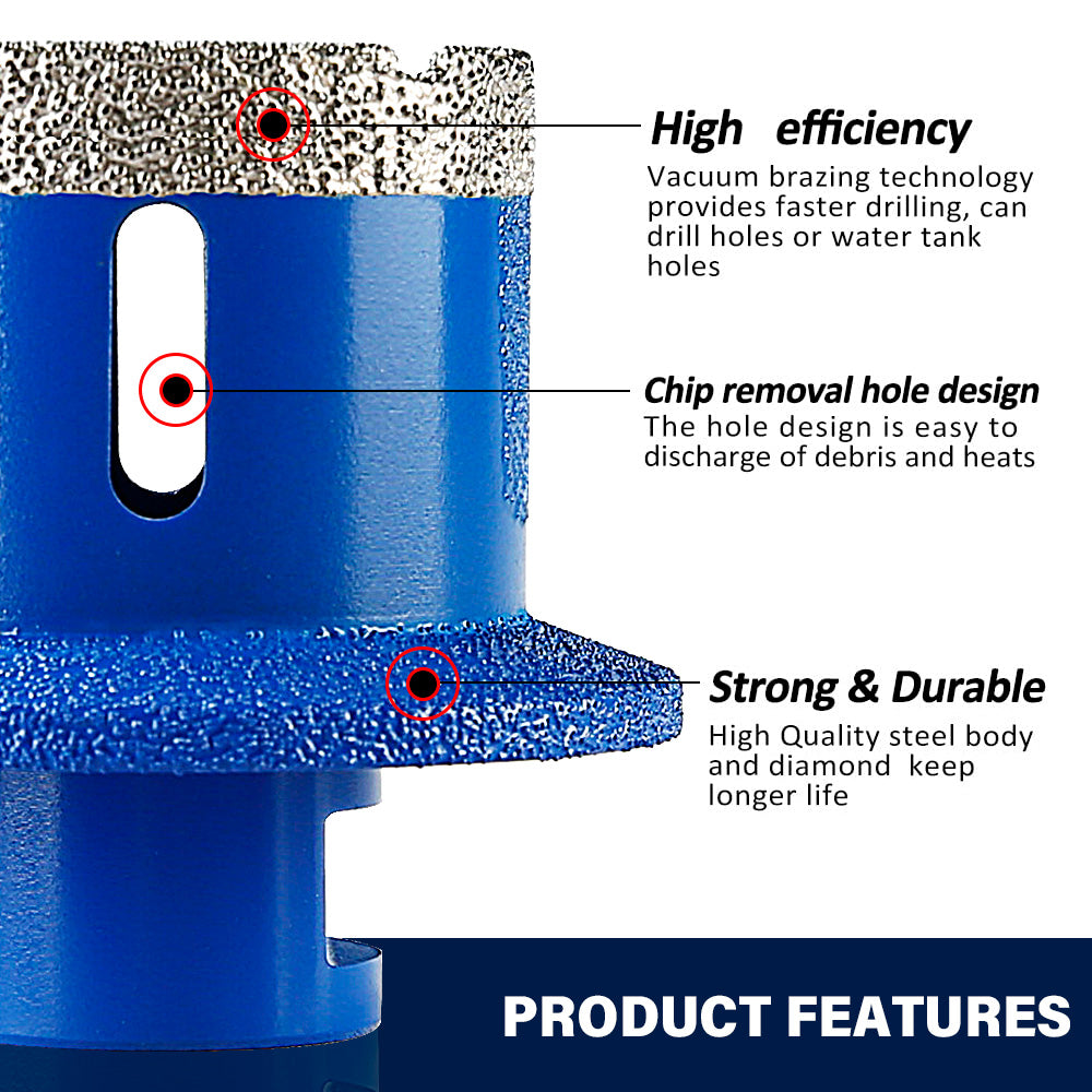 Double Layer Diamond Drill Bit for Countertop Sink Installation - For Tile, Quartz, Marble & Stone - Perfect for Kitchen/Bathroom Sink & Sewer Drain Drilling