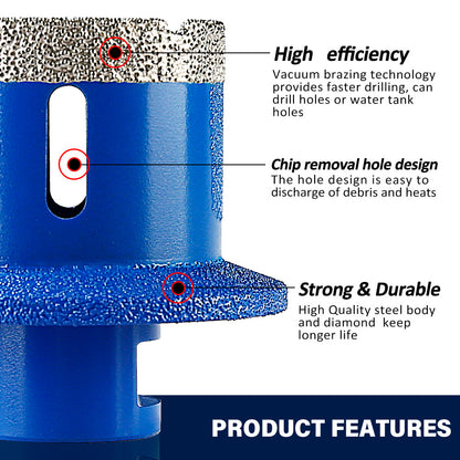 Double Layer Diamond Drill Bit for Countertop Sink Installation - For Tile, Quartz, Marble & Stone - Perfect for Kitchen/Bathroom Sink & Sewer Drain Drilling