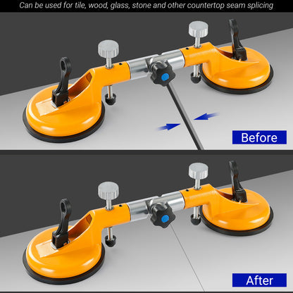 2PCS 90°-270° Adjustable Suction Cup Alignment Jig - Seamless Splicing & Leveling Tool for Granite, Tile & Stone Countertops - Professional Grade Installation Kit
